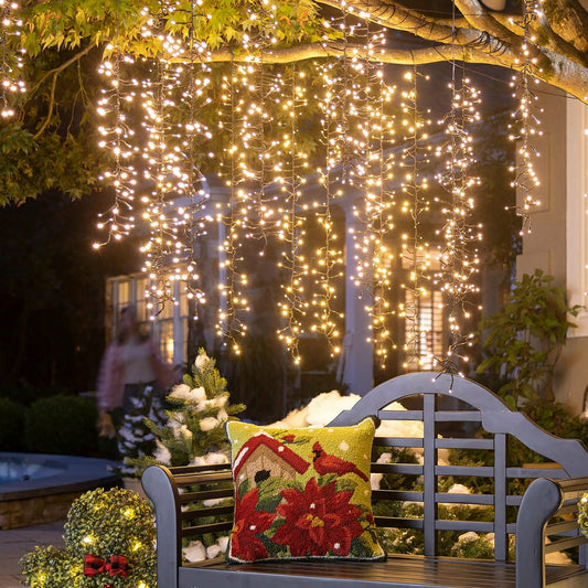 Plow & Hearth 78" Outdoor LED Cascade Lights with Warm White Lights