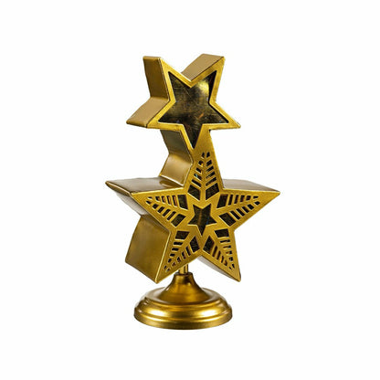 Plow & Hearth Stacked Star LED Color Changing Garden Statue, 14" H