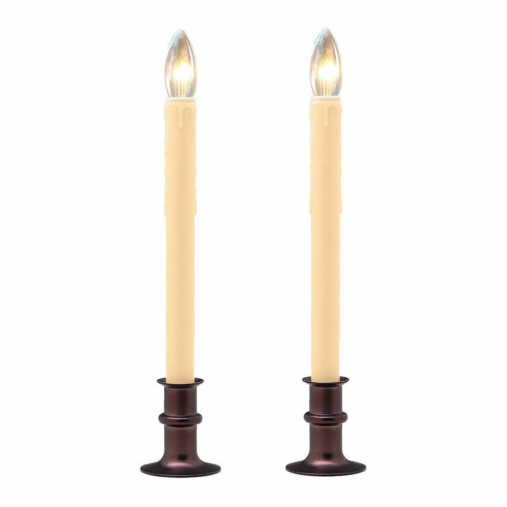 Plow & Hearth Adjustable Window Candle with Timer, Set of 2