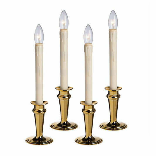 Plow & Hearth Traditional Adjustable Window Candles with Timer and Remote, Set of 4