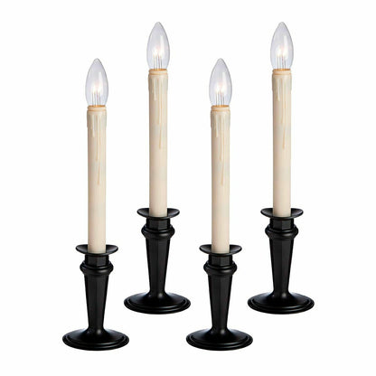 Plow & Hearth Traditional Adjustable Window Candles with Timer and Remote, Set of 4