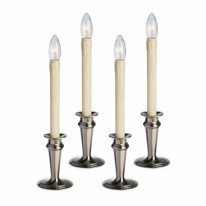Plow & Hearth Traditional Adjustable Window Candles with Timer and Remote, Set of 4