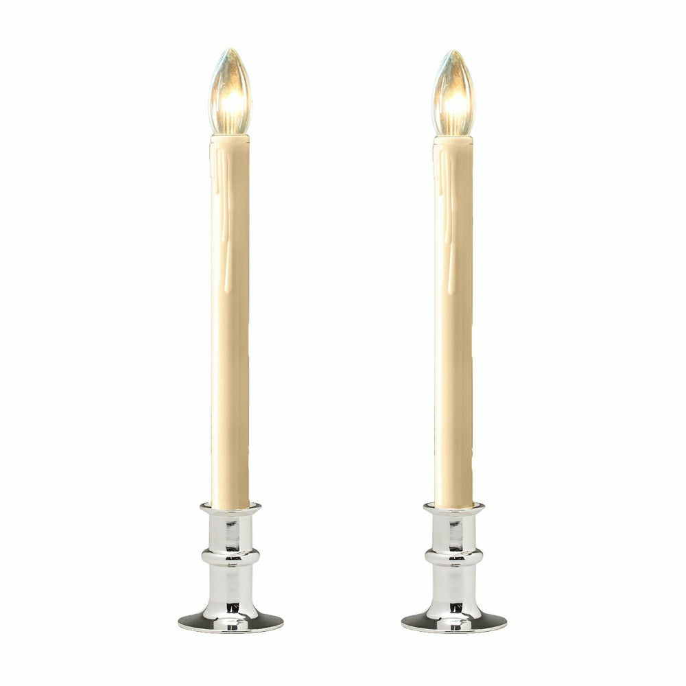 Plow & Hearth Adjustable Window Candle with Timer, Set of 2
