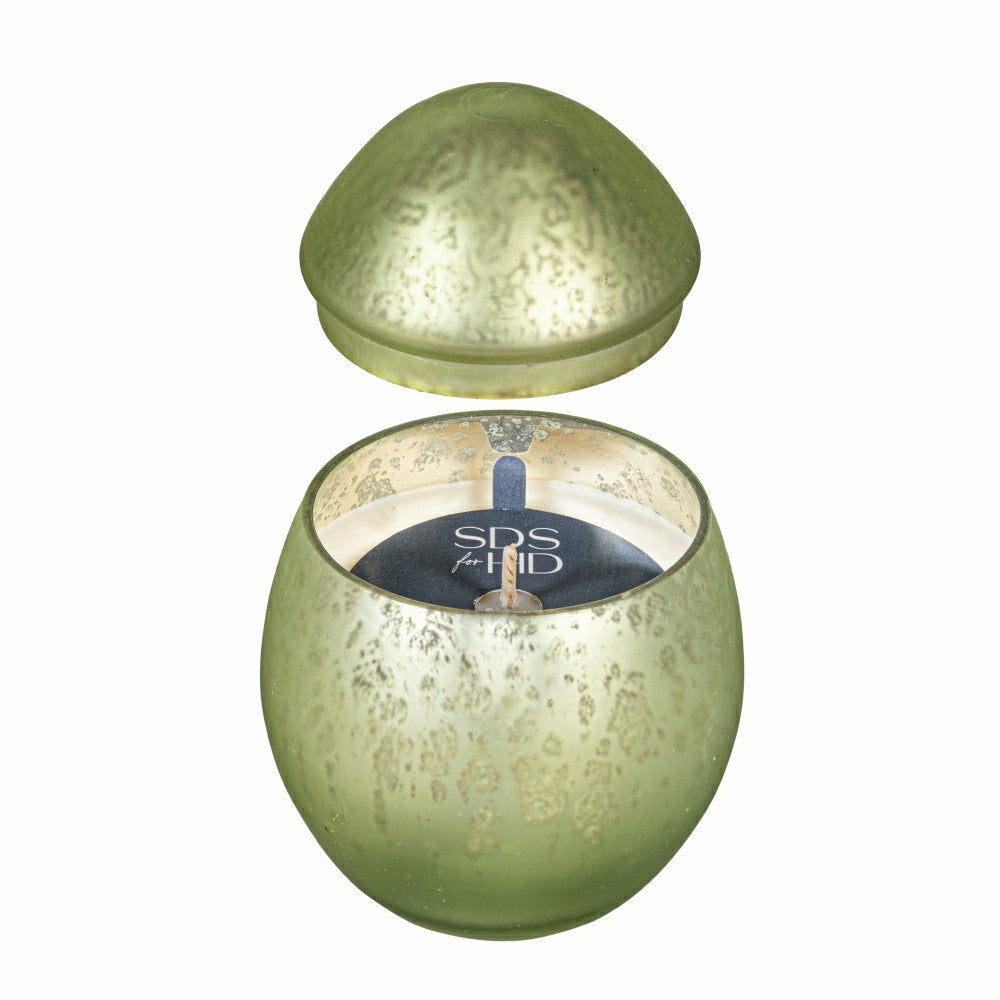 Plow & Hearth Egg Shape Mercury Glass Candle, Smoke Green