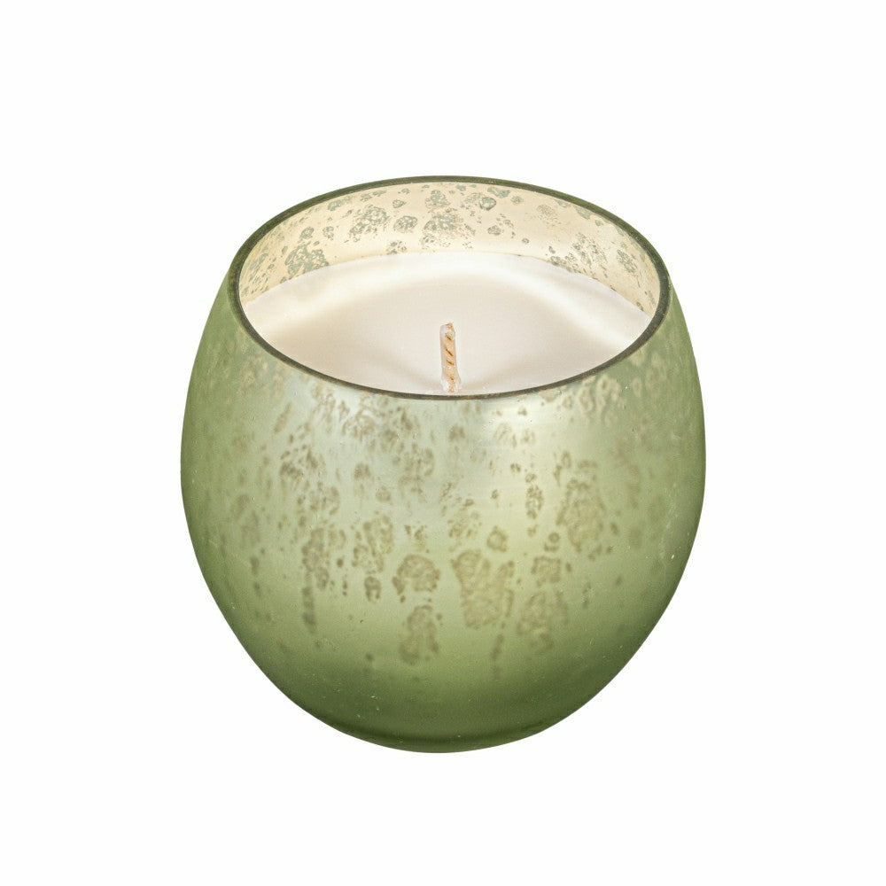 Plow & Hearth Egg Shape Mercury Glass Candle, Smoke Green