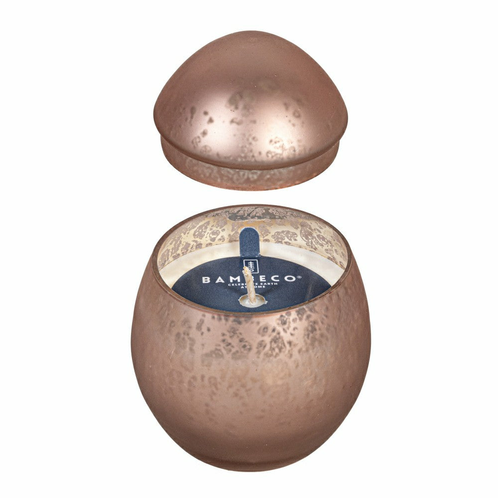 Plow & Hearth Egg Shape Mercury Glass Candle, Rose Smoke