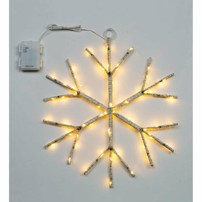Plow & Hearth Lighted Birch Branch Snowflake Hanging Accent