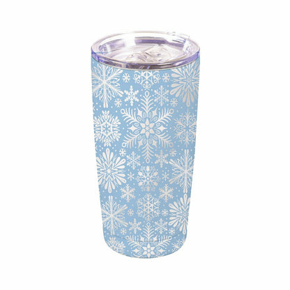 Plow & Hearth Season To Sparkle Tumbler Stainless-Steel, Snowflakes, 20oz, Gift Box