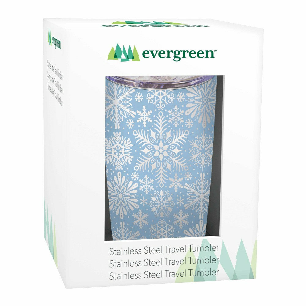 Plow & Hearth Season To Sparkle Tumbler Stainless-Steel, Snowflakes, 20oz, Gift Box