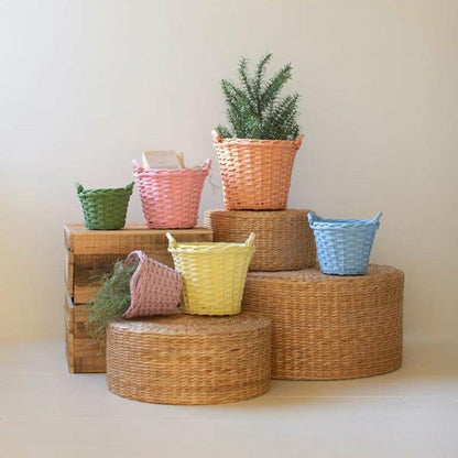 Plow & Hearth Willow Easter Basket Planter, Set of 6