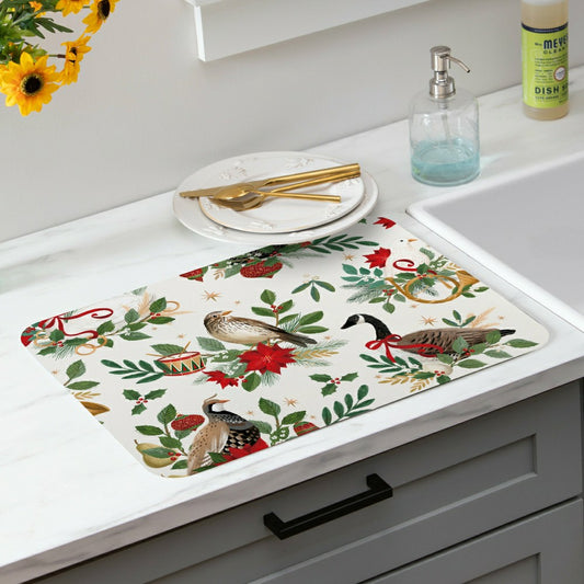 Plow & Hearth Drying Mat,Partridge,Bird,Goose, 20"x15"