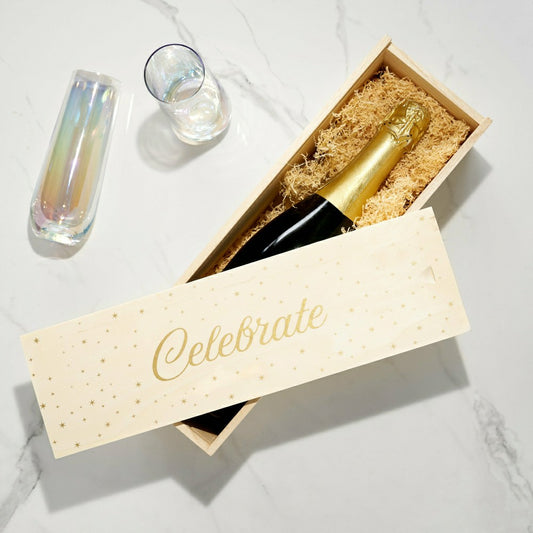 Plow & Hearth Starlight 1 Bottle Wooden Box