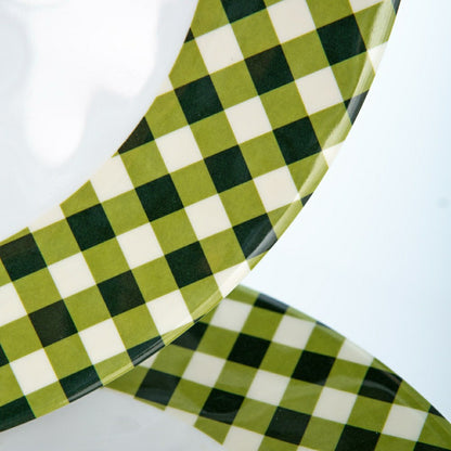 Plow & Hearth Moss Gingham Melamine Dinner Plates, Set of 6
