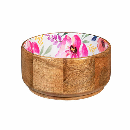 Plow & Hearth Pastels of Nature Wood Bowl, 9.75"L
