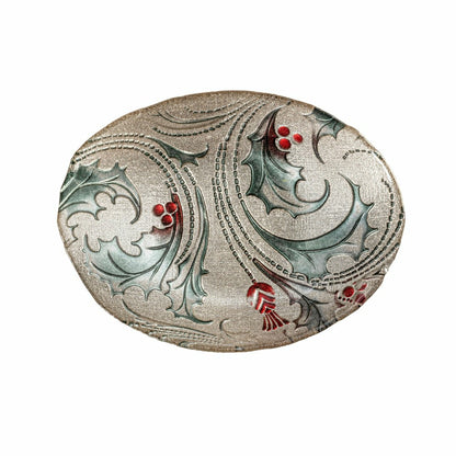 Plow & Hearth Joyful Traditions Holly 11.5" Glass Serving Bowl, Set of 4