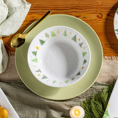 Plow & Hearth Shades of Green Holiday Melamine 7.5" Bowl, Set of 4