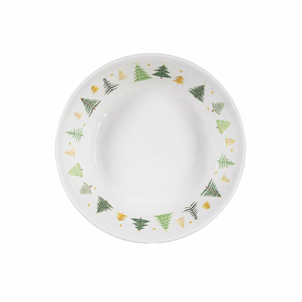 Plow & Hearth Shades of Green Holiday Melamine 7.5" Bowl, Set of 4