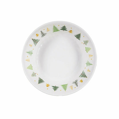 Plow & Hearth Shades of Green Holiday Melamine 7.5" Bowl, Set of 4