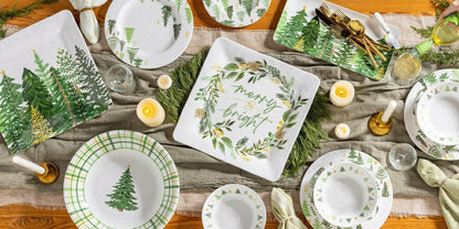 Plow & Hearth Shades of Green Holiday Melamine 7.5" Bowl, Set of 4