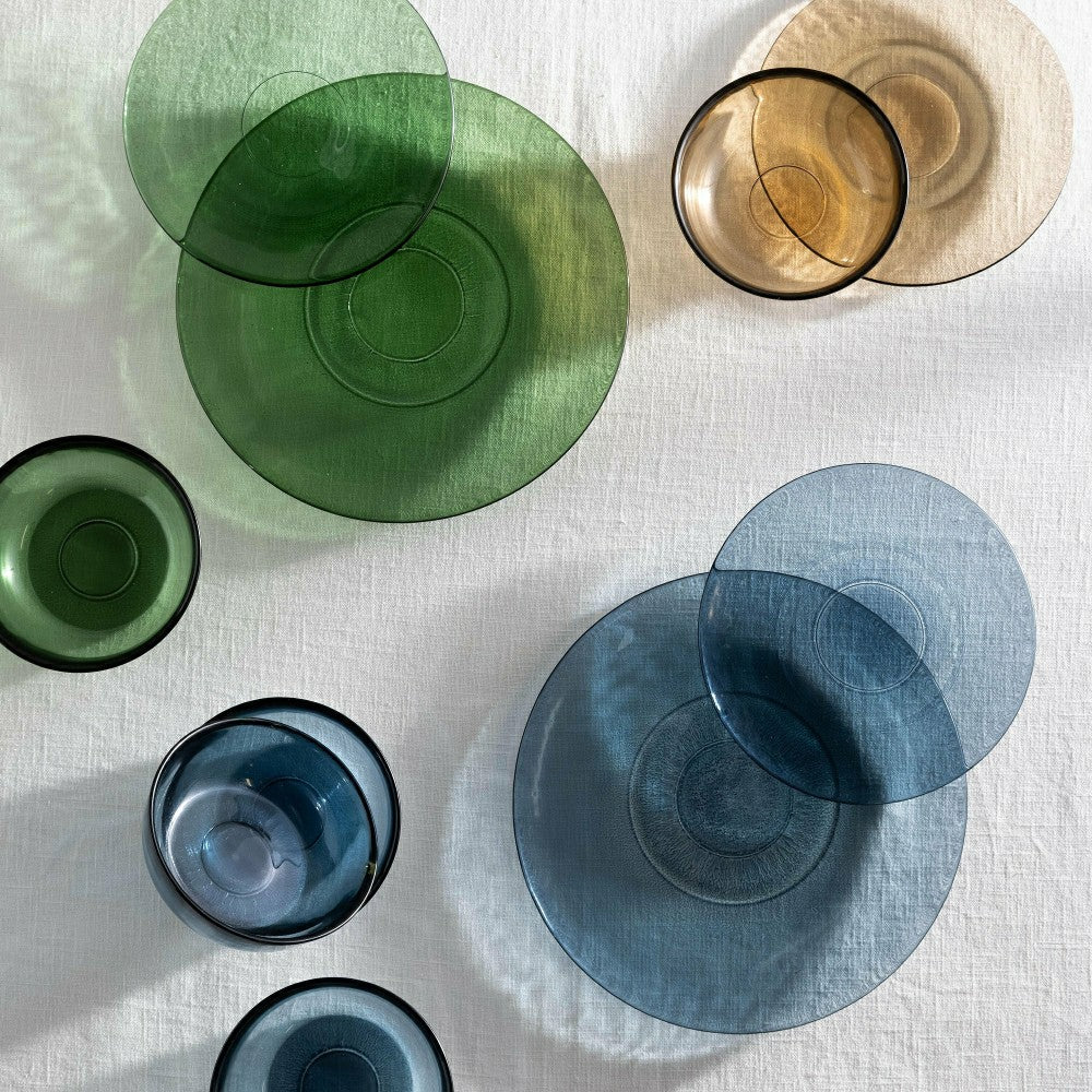 Plow & Hearth 8" Glass Salad Plate, Set of 6, Sand