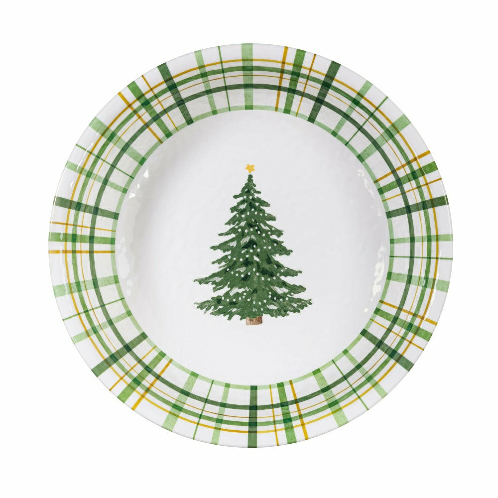 Plow & Hearth Shades of Green Holiday Melamine 12" Serving Bowl, Set of 4