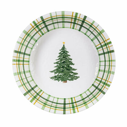 Plow & Hearth Shades of Green Holiday Melamine 12" Serving Bowl, Set of 4