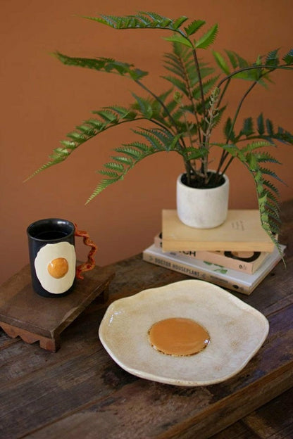 Plow & Hearth Ceramic Fried Egg Platter