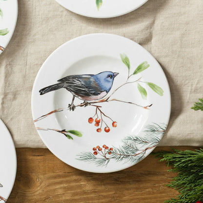 Plow & Hearth Snowbirds Salad Plate Melamine Bluejay, 8.6"