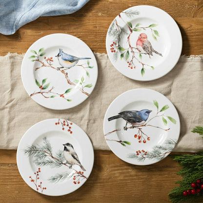 Plow & Hearth Snowbirds Salad Plate Melamine Bluejay, 8.6"