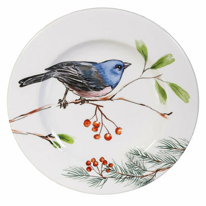 Plow & Hearth Snowbirds Salad Plate Melamine Bluejay, 8.6"