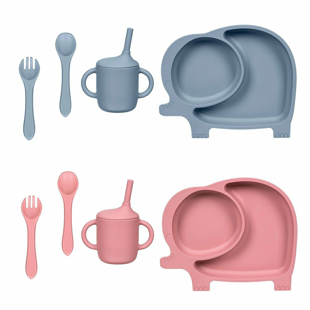 Plow & Hearth Owl Silicone Baby Feeding Set