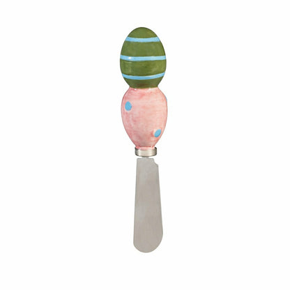 Plow & Hearth Bunny Blooms Serveware Ceramic Easter Egg Bowl and Spreader, Set of 2