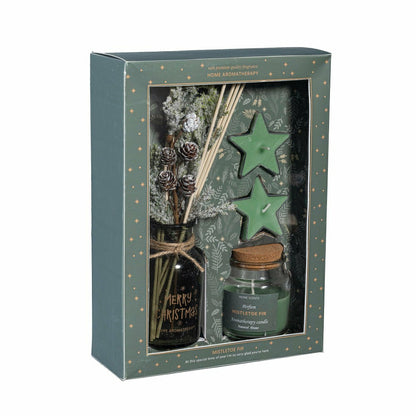 Plow & Hearth Shades of Emerald Candle and Diffuser, Soy Blend Wax Candle and Diffus