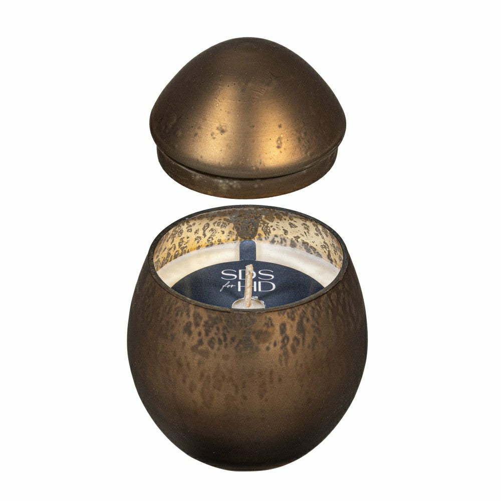 Plow & Hearth Egg Shape Mercury Glass Candle, Cocoa