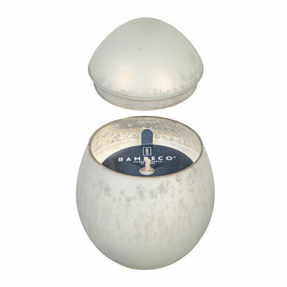 Plow & Hearth Hop Into Spring Egg Mercury Glass Candle Bright White