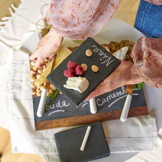 Plow & Hearth Slate Tapas Plates, Set of 4