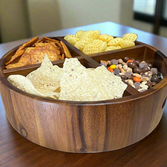 Plow & Hearth Rotating Lazy Susan Divided Round Tray