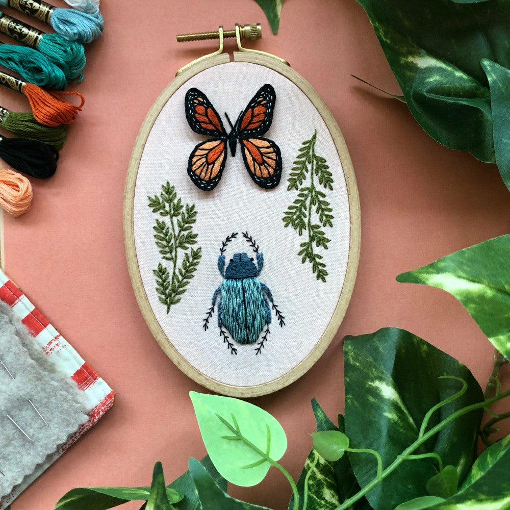 Plow & Hearth Bug Collector- 3D Insect Embroidery Kit for Advanced Stitchers