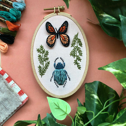 Plow & Hearth Bug Collector- 3D Insect Embroidery Kit for Advanced Stitchers