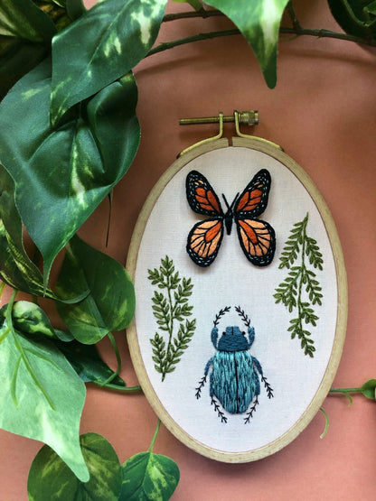 Plow & Hearth Bug Collector- 3D Insect Embroidery Kit for Advanced Stitchers
