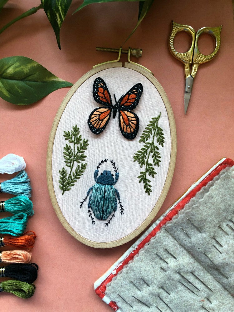 Plow & Hearth Bug Collector- 3D Insect Embroidery Kit for Advanced Stitchers