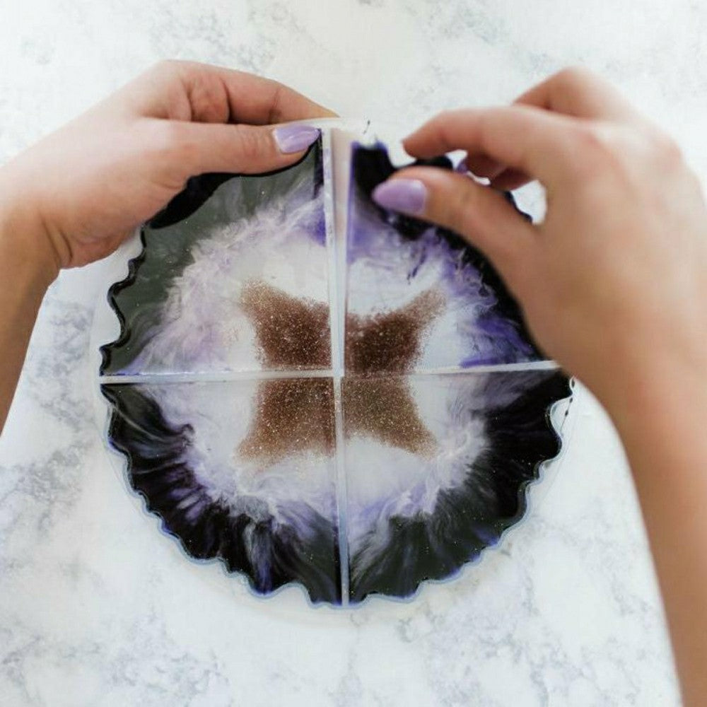 Plow & Hearth Agate Resin Coasters Kit