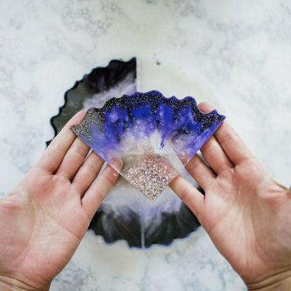 Plow & Hearth Agate Resin Coasters Kit