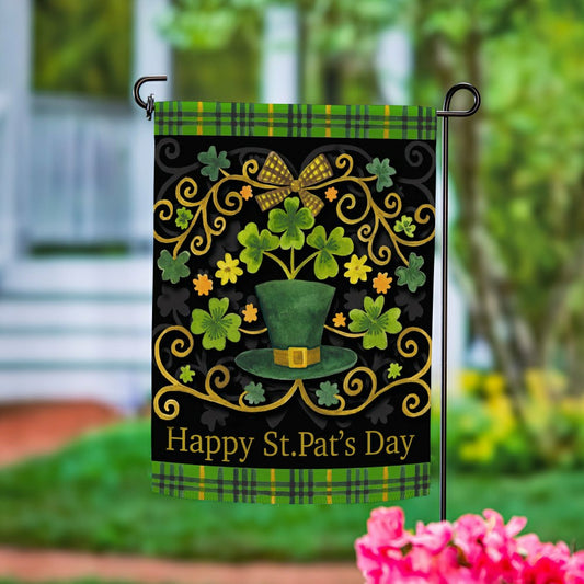 Plow & Hearth St. Patrick's Day Ornate Suede Garden Flag