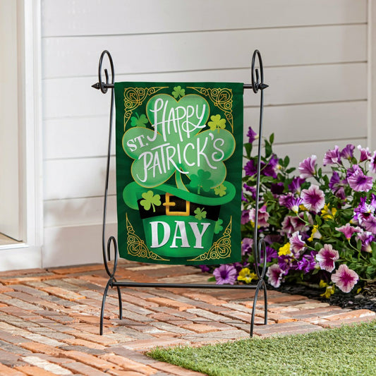 Plow & Hearth Happy St. Patrick's Day Suede Garden Flag