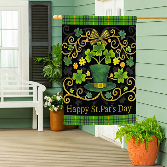 Plow & Hearth St. Patrick's Day Ornate Suede House Flag