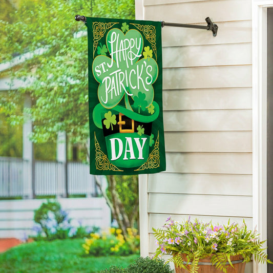 Plow & Hearth Happy St. Patrick's Day Suede House Flag