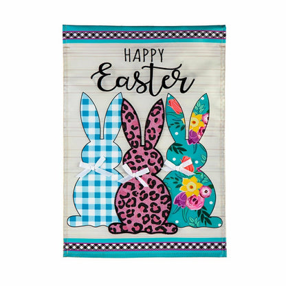 Plow & Hearth Bright Bunnies Applique Garden Flag