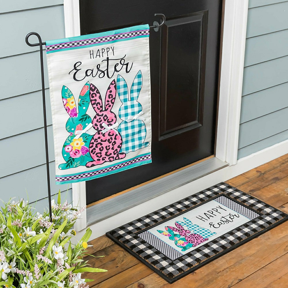 Plow & Hearth Bright Bunnies Applique Garden Flag