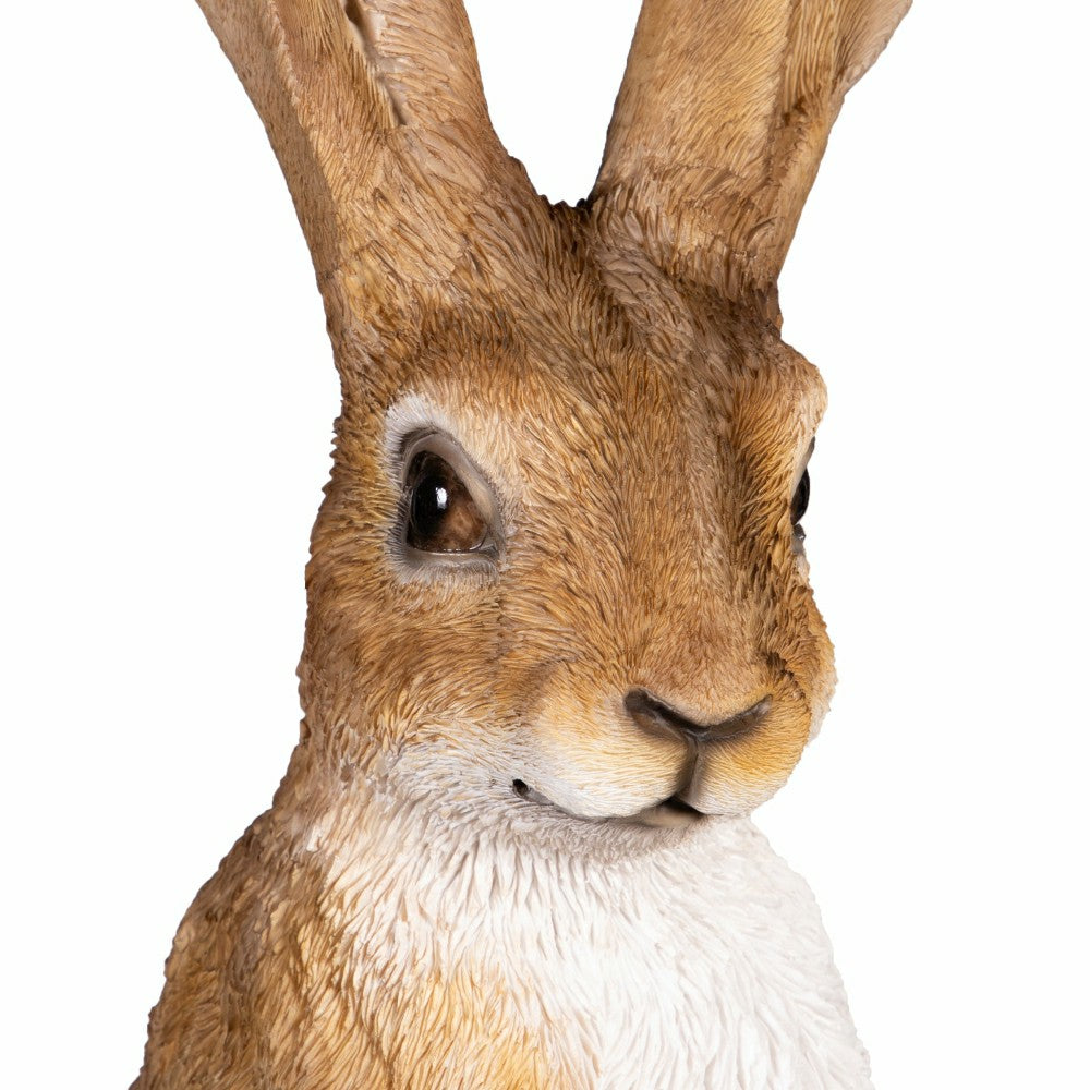 Plow & Hearth Hop Into Spring Garden Statue, Resin Hare Statue, 21"H